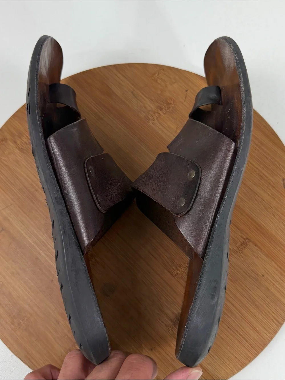 ZEUS Made in Italy Brown Leather Sandals